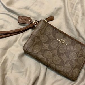 Coach double pocket wristlet